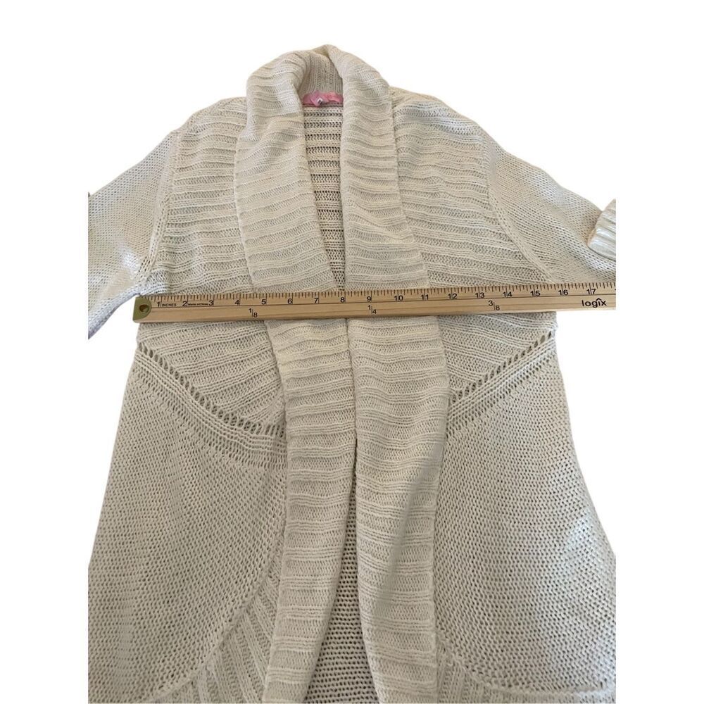 Lilly Pulitzer Cream Front Clasp Open Front Cardi… - image 6